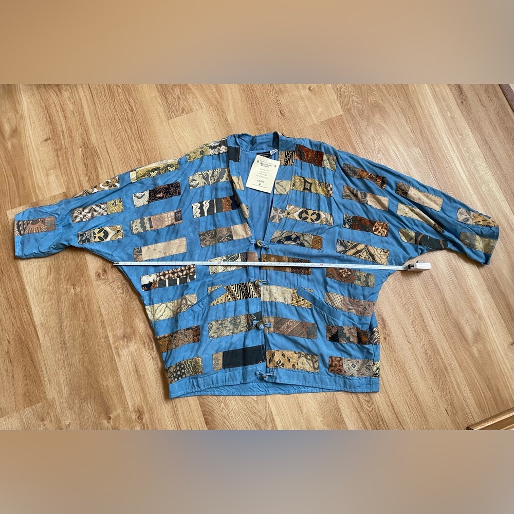 Vintage Nwt Patchwork Jacket Blue Large Nativewea… - image 5